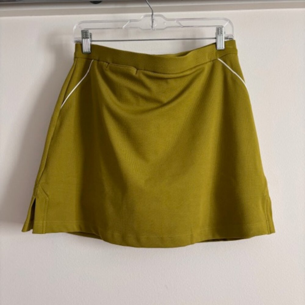 adidas Olive Green Tennis Skort with White Piping